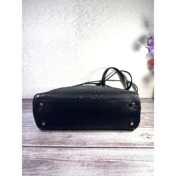 Coach 36879 Stamped Snakeskin Stanton Carryall Navy Leather Handbag - Picture 11 of 17